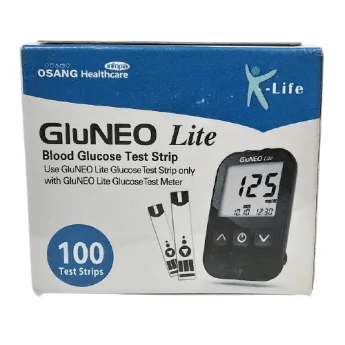 GluNeo Lite Blood Sugar Monitor Glucometer Kit Test Strips Needles Lancets